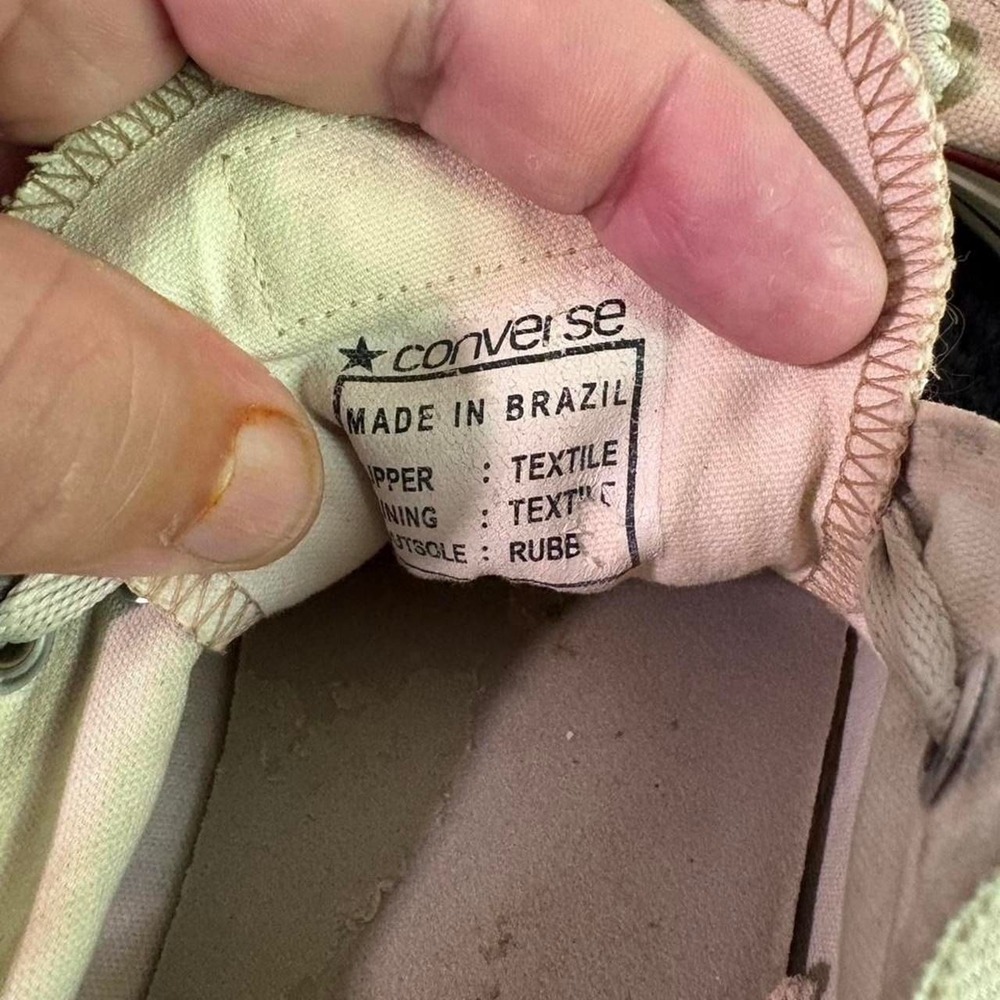 Converse All Star Low Top Tan Textile Leather Sneaker Made in Brazil Men 5 Wom 7 - Picture 6 of 7